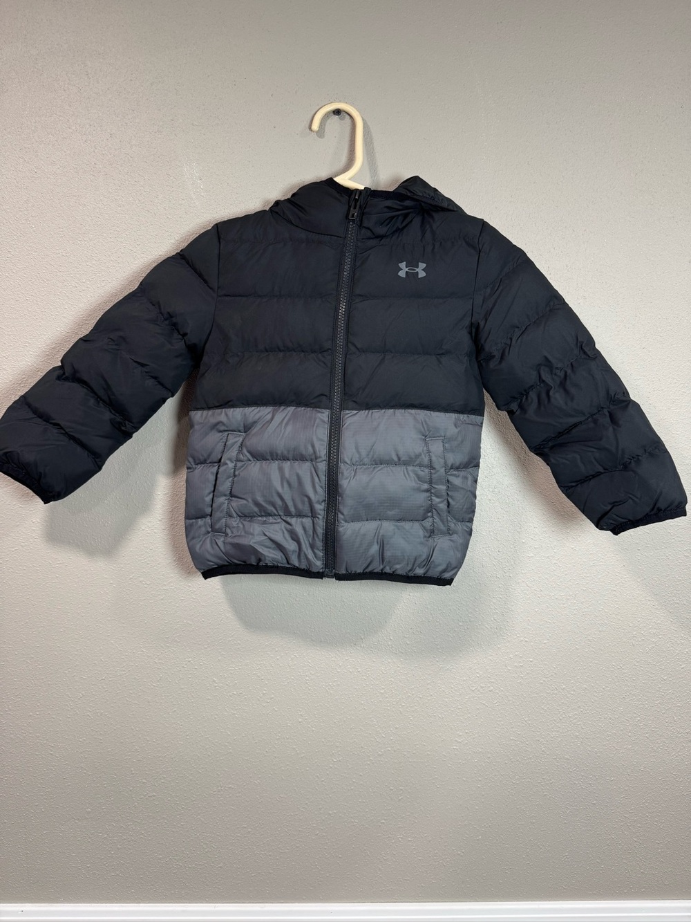 Under Armour Kids' Black & Gray Puffer Jacket with Hood
